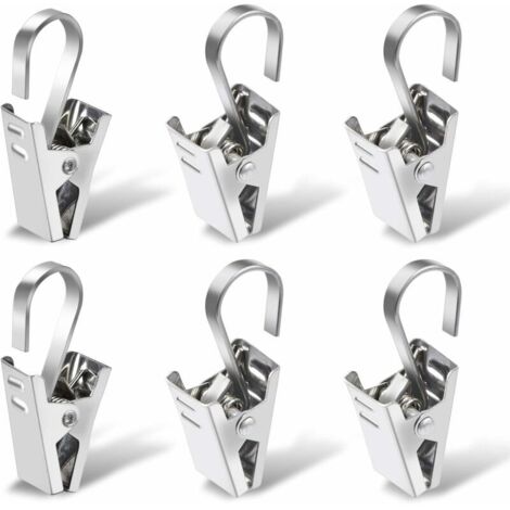 Anelli per tende con clip, 100 pezzi Anelli per tende in acciaio inossidabile per decorazioni per finestre di casa Foto Artigianato, Argento