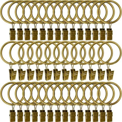 Anelli per tende in metallo con clip, diametro interno 1,5", confezione da 40 (bronzo)