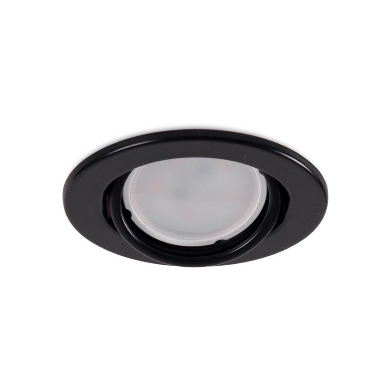 Image of Greenice - Squillare Riflettore Downlight Circolare Inclinabile Vepa Acciaio 90mm - Nero