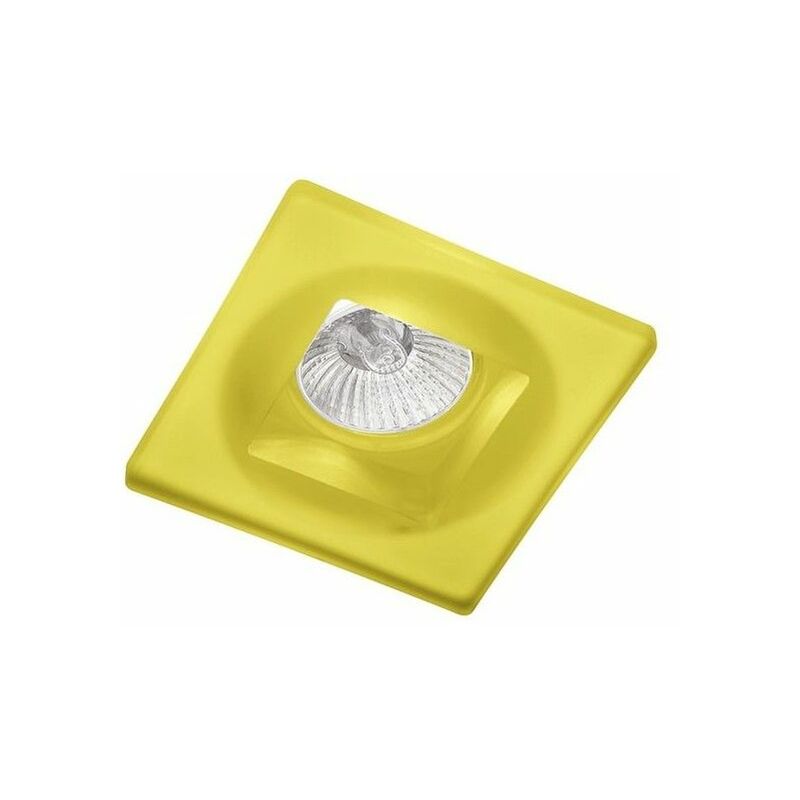 Image of Cristalrecord - Anello da incasso fisso quadrato in cristallo giallo 20-110-01-130
