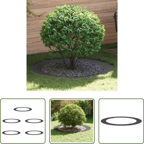 Anello decorativo -  adatto per Anelli d'Albero Piatto 5 pcs Nero Ø90 / 120 cm Acciaio