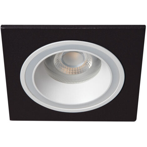Anello decorativo spot inserito - Quadrato - Aluminio bianco/nero - 92x92mm