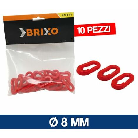 ANELLO DI GIUNZIONE PER CATENA SEGNALETICA IN PLASTICA PZ 10 MM 6 - 8 (27629V) Ø 8 MM (27630)