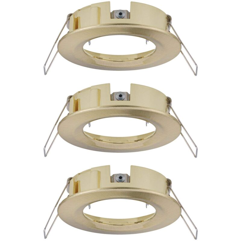 Paulmann - 92483 ebl Choose-Set di 3 Anelli da Incasso, 10 w, Ottone Spazzolato, 78 mm