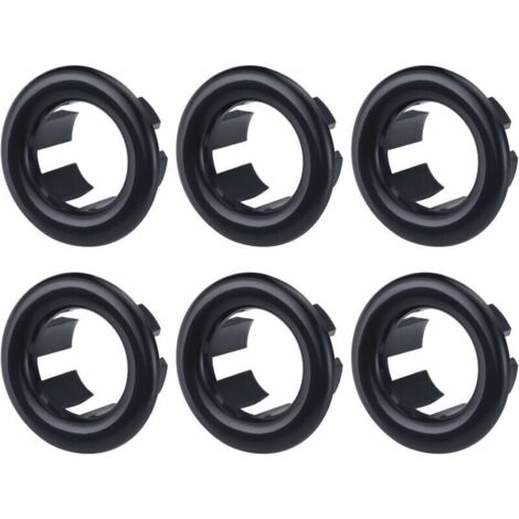 Anello di troppo pieno per lavello nero da 6 pezzi, guarnizione per lavello con foro rotondo, anello di troppo pieno per lavello, tappo di troppo pieno per lavello