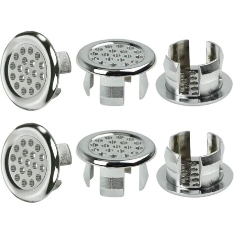 Anello di Troppopieno per Lavello, 6 Pezzi Anello di Troppopieno per Lavello con Foro Rotondo per Coperchio del Tappo di Scarico del Lavabo della Cucina del Bagno