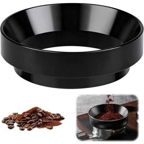 Anello dosatore da 58 mm con magnete, anello dosatore antipolvere per caffè compatibile con portafiltro da 58 mm, imbuto per espresso, accessori per macchine da caffè barista, nero