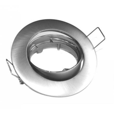 Anello girevole rotondo in nichel satinato con base Gu10 911752
