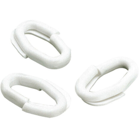 ANELLO GIUNZIONE X CATENE PLASTICA D.8 BIANCO. Prezzo per 1 pezzo.