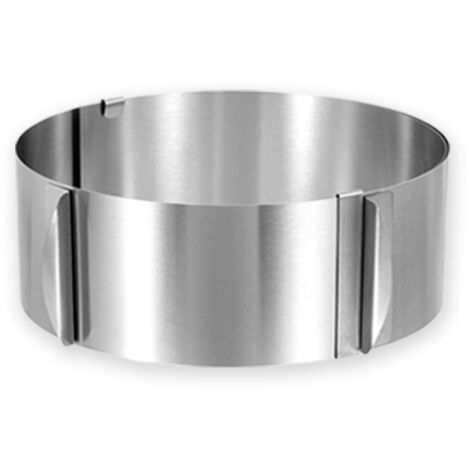Anello per pasticceria regolabile Ø 16-30 cm Stampo per torta rotondo in acciaio inossidabile con scala estensibile per dessert, crostata, mousse, ecc., Altezza: 8 cm