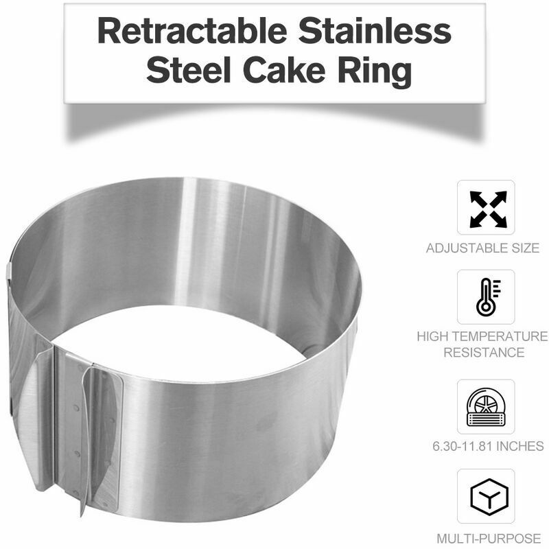 Anello per torta retrattile in acciaio