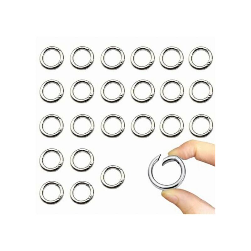 6 Pezzi Moschettoni A Scatto Rotondi 26mm - Gancio Per Chiavi, Borse, Zaini E DIY