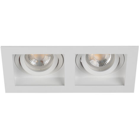 Anello spot incastrabile - alluminio bianco - rettangolare - regolabile a 20° - GU10/MR16