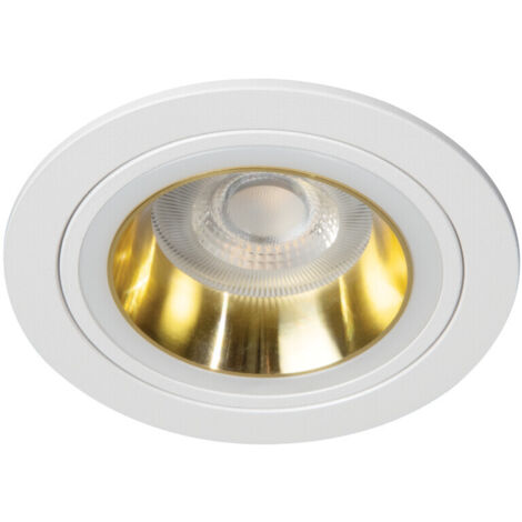 Anello spot incastrabile - oro/bianco - alluminio - Ø90mm - GU10/MR16