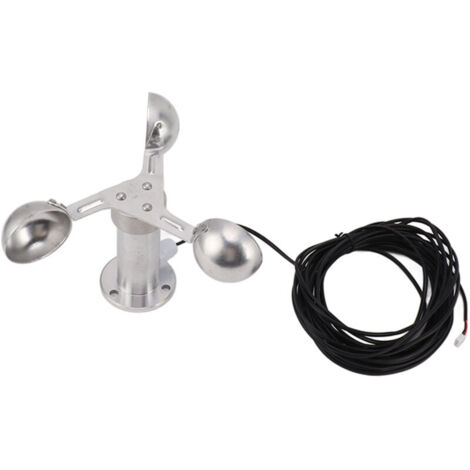 Anemometer aus Aluminiumlegierung, Windgeschwindigkeitssensor, 3-Schalen-Windgeschwindigkeitssensor-Anemometer, 0–3,8 V