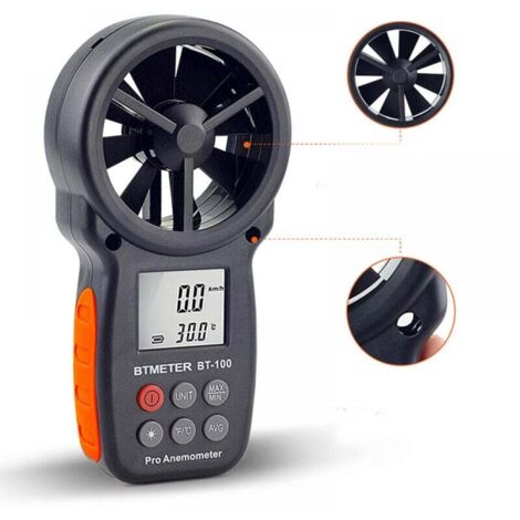 Anémomètre Digital Mesure Vitesse Vent Température Avec Fonctions Max Min Moyenne Pour Drone Surf
