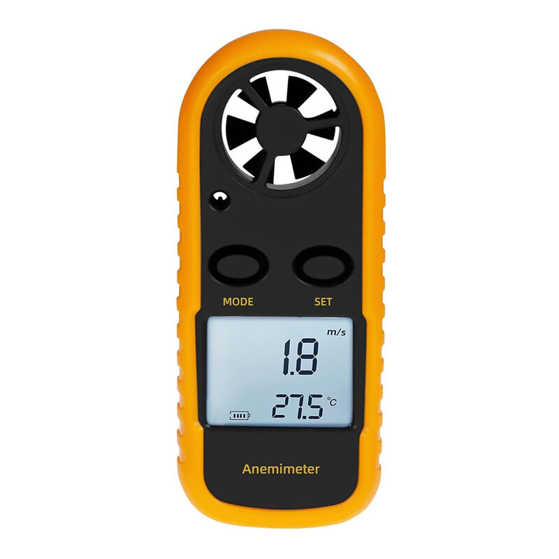 Anémomètre Portable Digital lcd avec Max/Min/AVG Anémomètre Numérique Mesure Vitesse du Vent du Flux d'Air Thermomètre avec Rétro-éclairage