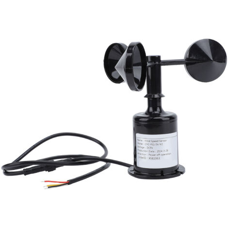 Anemómetro de alta precisión de 5 V con sensor de velocidad del viento, material ABS, dimensiones 158 x 180 x 70 mm, salida 0–2,5 V, rango de medición 0–45 m/s.