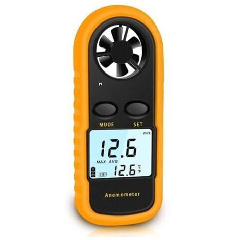 Anemómetro de mano, anemómetro digital de alta precisión (±5%) con retroiluminación LCD, anemómetro portátil para exteriores