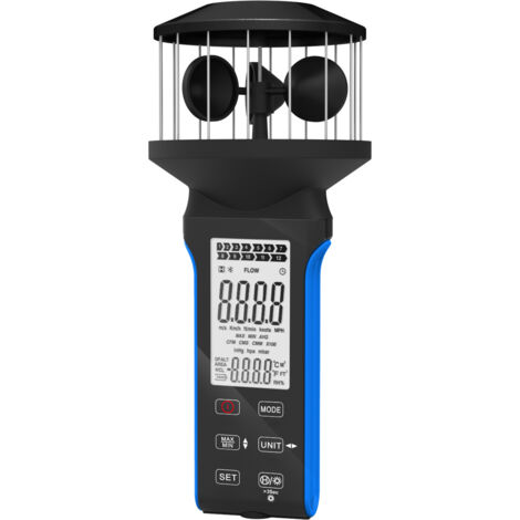 Anemometro digitale portatile, misuratore di velocità del vento a 360° con 4 tagli, anemometro ad alta precisione ±5% con temperatura (℃/℉), MAX/MEDIA per riprese, vela, surf, drone, AI-5000G
