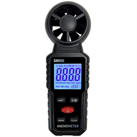 Anemometro portatile 3 in 1, indicatore di velocità del vento, misuratore di flusso d'aria, termometro per vela, surf, volo, tiro
