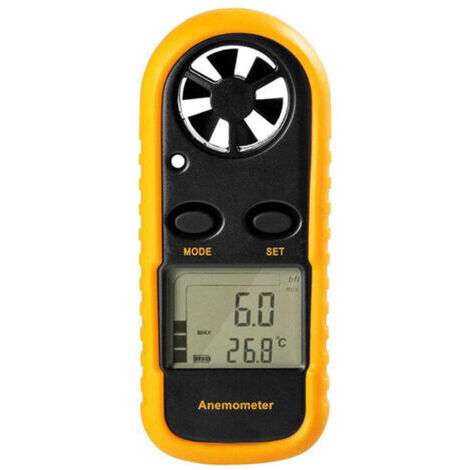 Anemometro portatile, anemometro digitale ad alta precisione (±5%) con retroilluminazione LCD, anemometro portatile per uso esterno, HAVC, droni