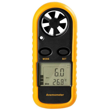 Anemometro portatile, anemometro digitale ad alta precisione (±5%) con retroilluminazione LCD, anemometro portatile per uso esterno, HAVC, droni