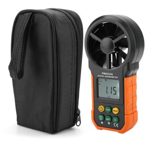 Anemometro professionale per la misurazione del flusso d'aria PEAKMETER PM6252A, misuratore di velocità del vento digitale portatile, con indicatore di batteria scarica