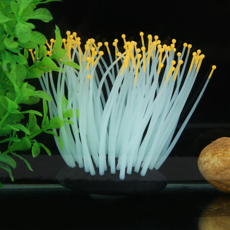 Anémone de Mer Artificielle avec Luminescence Nocturne Orange Petite