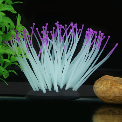 Anémone de Mer Artificielle avec Luminescence Nocturne Petite Taille Violet-AUTRES
