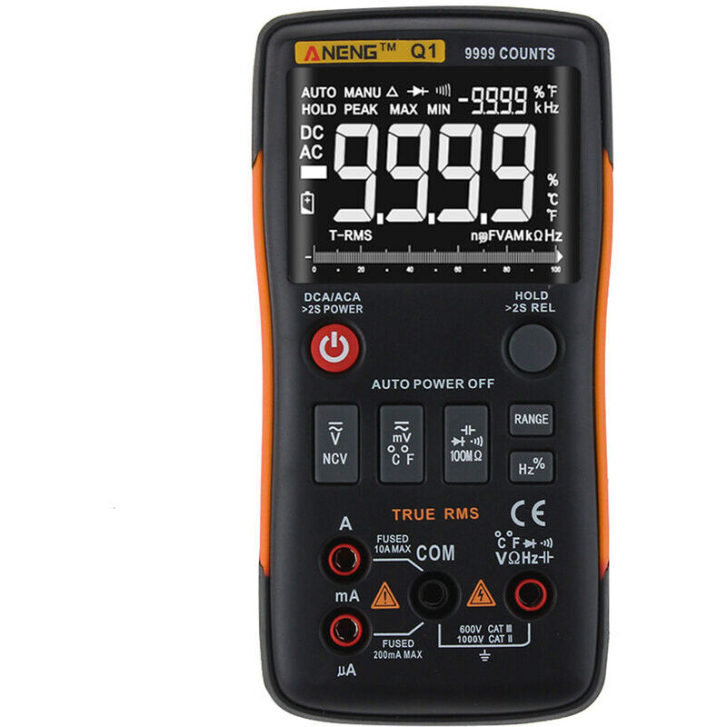 ANENG 9999 Compte True RMS Multifonctionnel Multimètre Numérique Voltmètre Ampèremètre Portable Mini Compteur Universel Mesure de Haute Précision