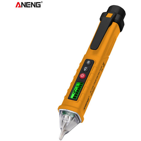 ANENG VC1010 Non-Contact AC Voltage Tester with Variable Sensitivity 12V-1000V Dual Range Electrical Tester Pen LCD Display Portable Voltage Detector with Beeps Flashes Flashlight