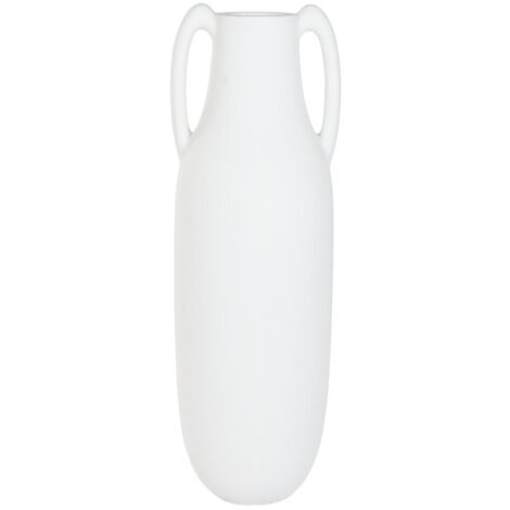 Anfora Fibra Vidrio 39X39X120 Asas Rugoso Blanco