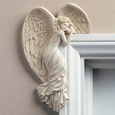 Ange en Résine Vintage à Suspendre sur Porte - Décoration Murale Modèle W300 Y