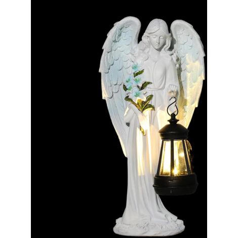 Ange Solaire Décoration Extérieure Jardin, Statue Charmante Résine