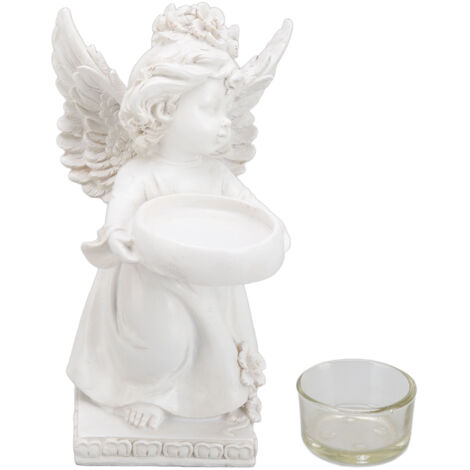 Angel Candle Holder Decorative Lightweight Robust Desktop Ambient Resin Candle Organizer for Dinner Balcony Right Type