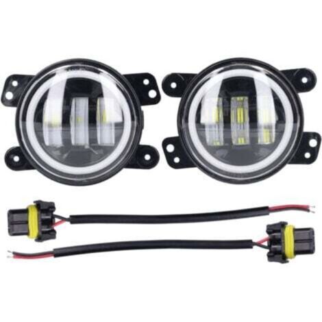 Angel Eyes Light 30W 3000LM LED Antibrouillard Avant 10‑30V Universel pour Voiture Camion Van Remorque