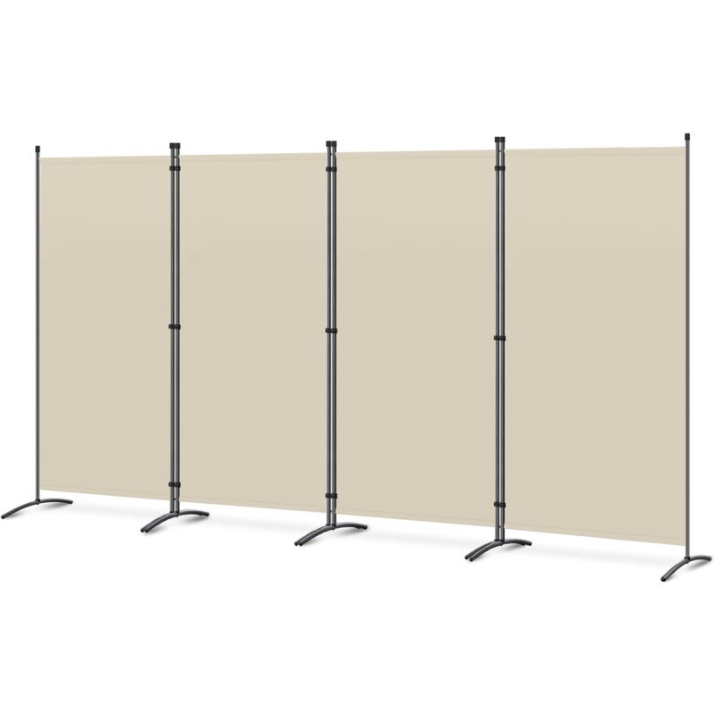 

Angel Living Biombo Grande de 4 Paneles, Decoración Elegante, Separador de Ambientes Plegable, Divisor de Habitaciones, 333X170 cm Beige