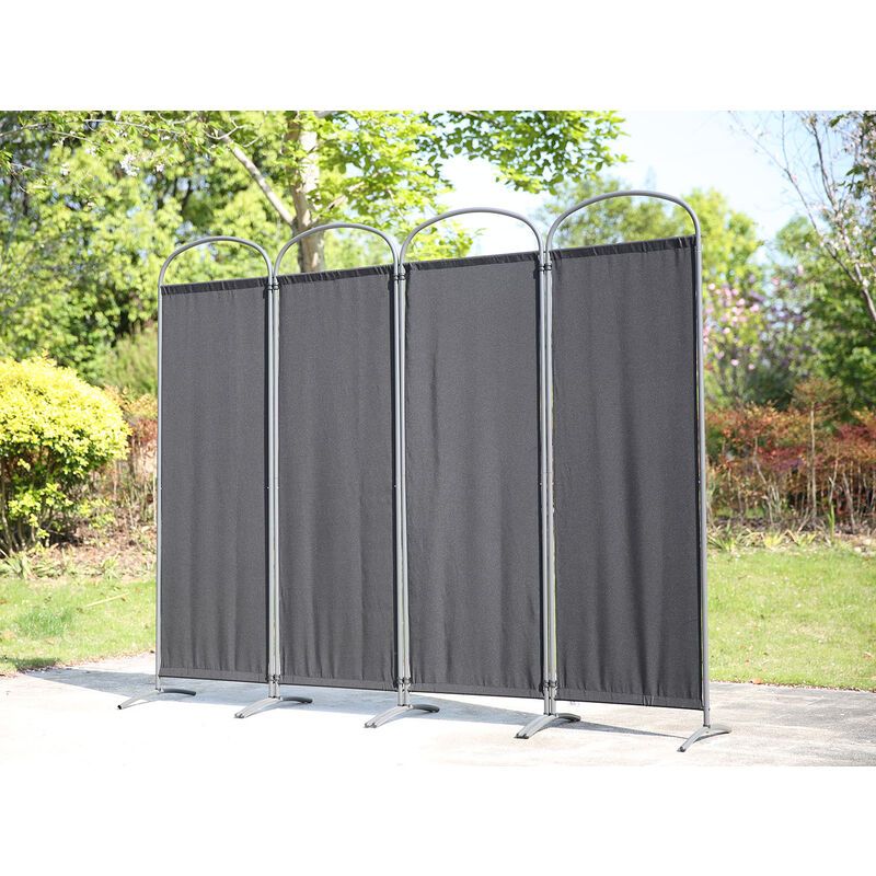 

Biombo Separador de 4 Paneles con el Techo y la Base de la Forma Curva, Decoración Elegante, Separador de Ambientes Plegable, Divisor de