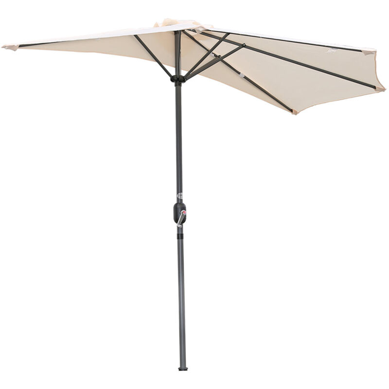 

Sombrilla de aluminio semi redonda de 250 cm para jardín patio balcón Crema - Angel Living