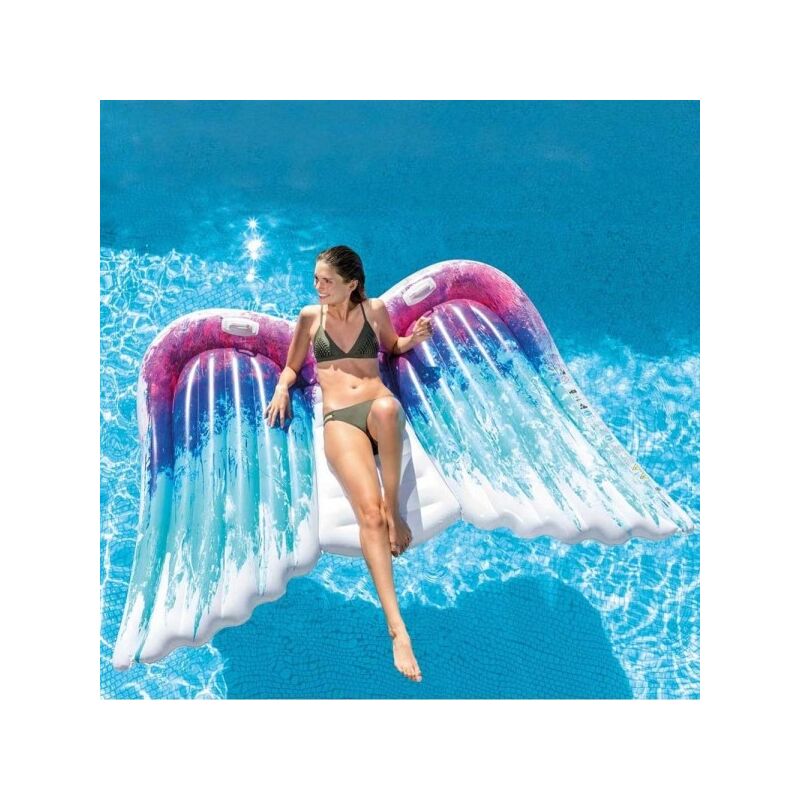 Trade Shop Traesio - Colchoneta Hinchable Isla Angel Estampado Pvc Mar Piscina 251 X 106 Cm