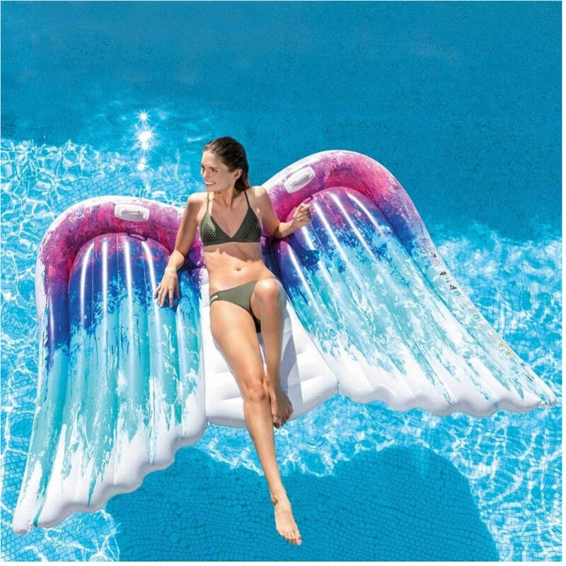 Trade Shop - Materassino Isola Gonfiabile Stampa Angelo Pvc Mare Piscina 251 X 106 Cm -