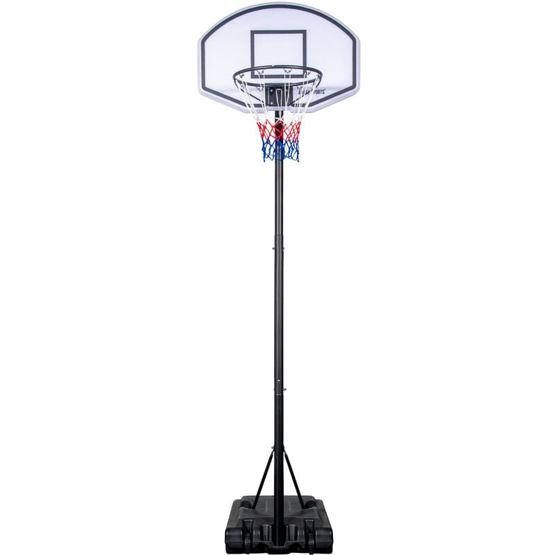 Panier de Basket sur Pied 190-260 cm Noir et Blanc a partir de 6 ans et + Facile à déplacer Jeux Plein Air Panier de Basket - Angel Sports