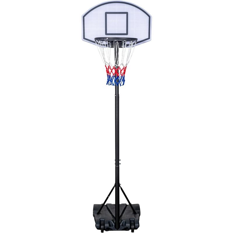 Panier de Basket sur Pied 140-215 cm Noir et Blanc a partir de 6 ans et + Facile à déplacer Jeux Plein Air Panier de Basket - Angel Sports
