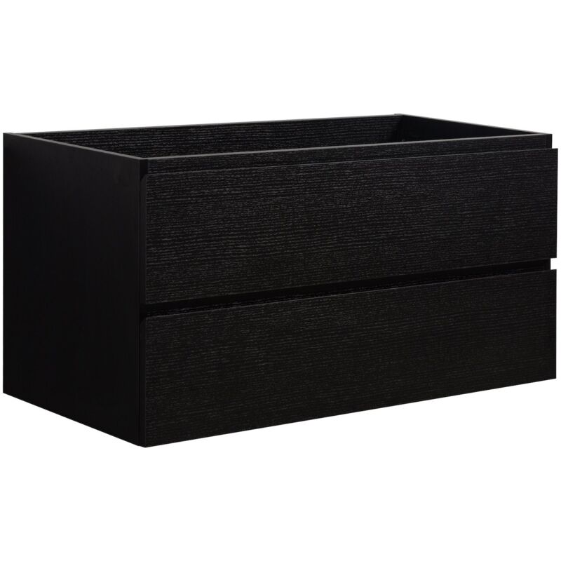 Badplaats Waschbeckenunterschrank Angela 100cm - Schwarz Holz - Unterschra