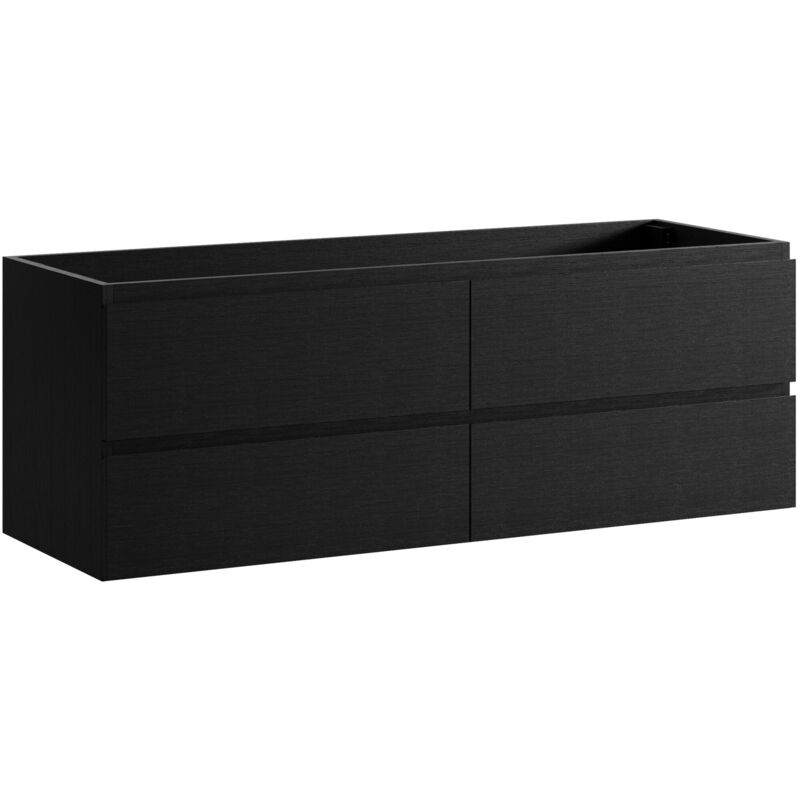 Badplaats Waschbeckenunterschrank Angela 140cm - Schwarz Holz - Unterschra