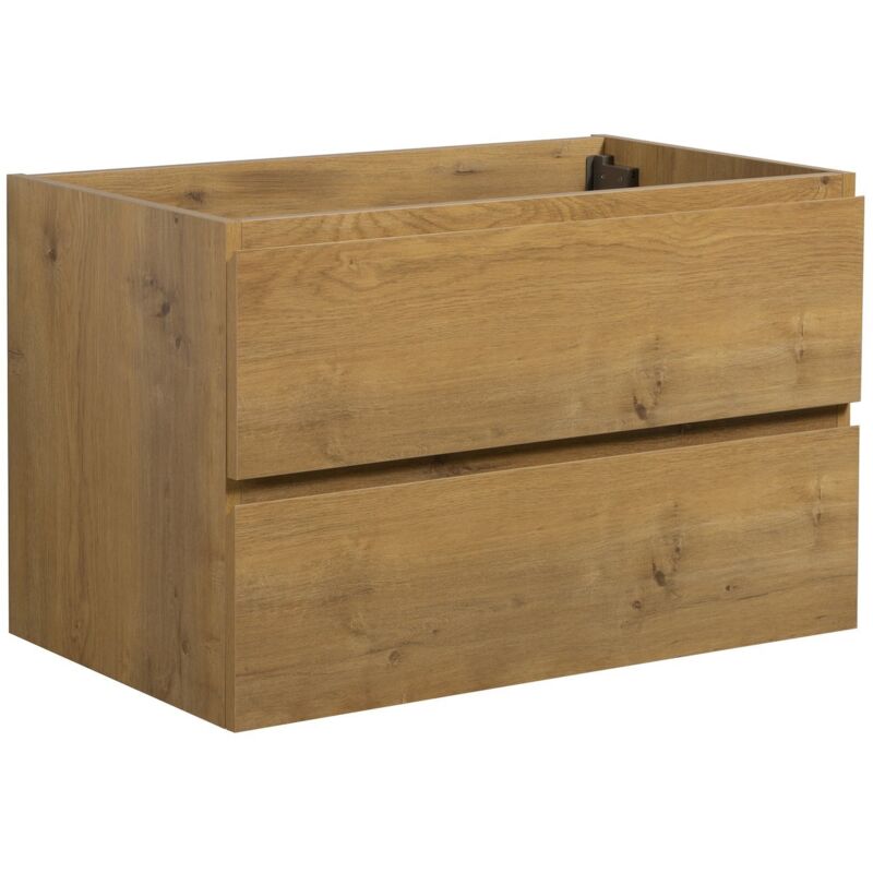 Badplaats - Waschbeckenunterschrank Angela 80cm - Eiche - Unterschrank Badmö