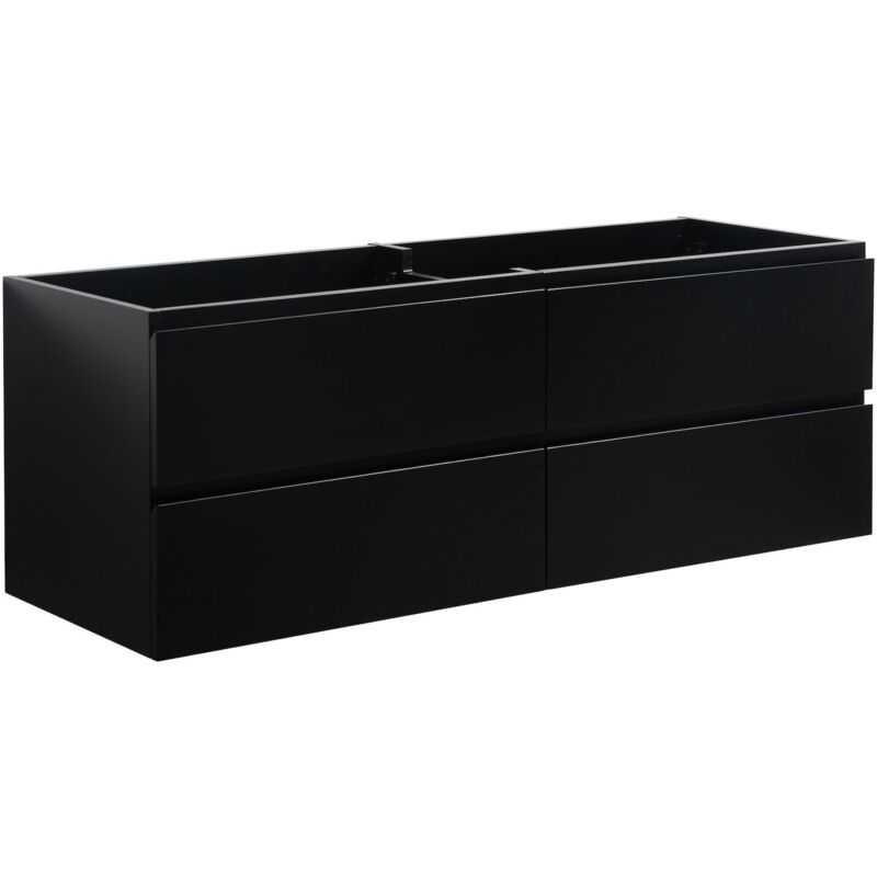 Badplaats Waschbeckenunterschrank Angela 140cm - Mat Schwarz - Unterschran