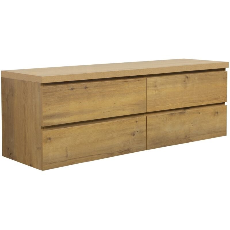 Badplaats - Meuble sous lavabo Angela 160cm chene – Armoire de