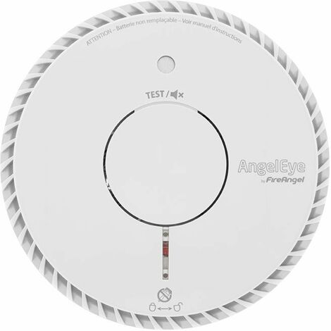Angeleye – Détecteur de fumée certifié NF – Capteur optique avec pile lithium 10 ans – Alerte 85dB – Installation murale ou plafond